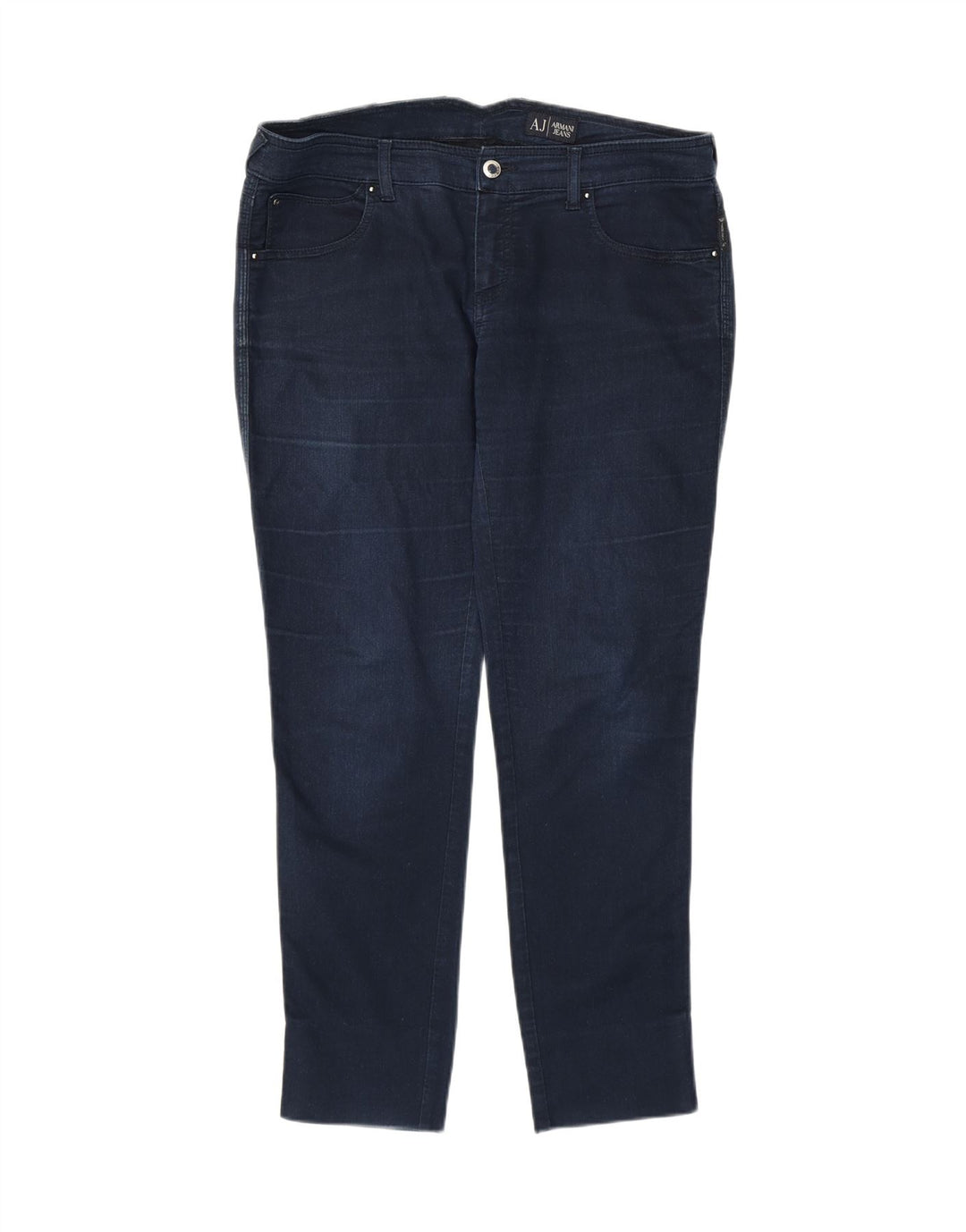 ARMANI Womens Skinny Jeans W32 L27 Navy Blue Vintage Armani and Second-Hand Armani from Messina Hembry 