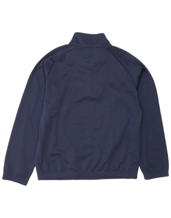 Felpa Kappa da uomo con zip e collo, maglione medio, blu navy, in poliestere