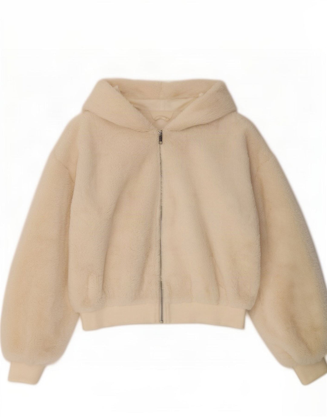 Topshop Bomber con cappuccio da donna con orsacchiotto UK 10 piccolo bianco sporco