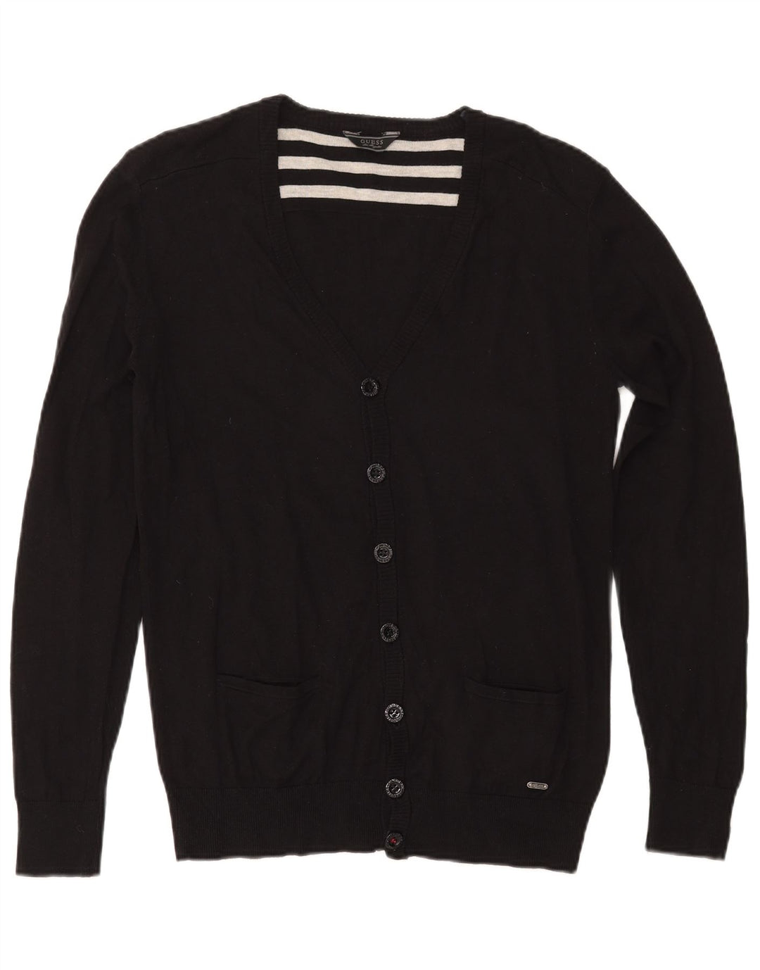 Maglione cardigan vestibilità ampia da donna Guess UK 14 cotone nero medio