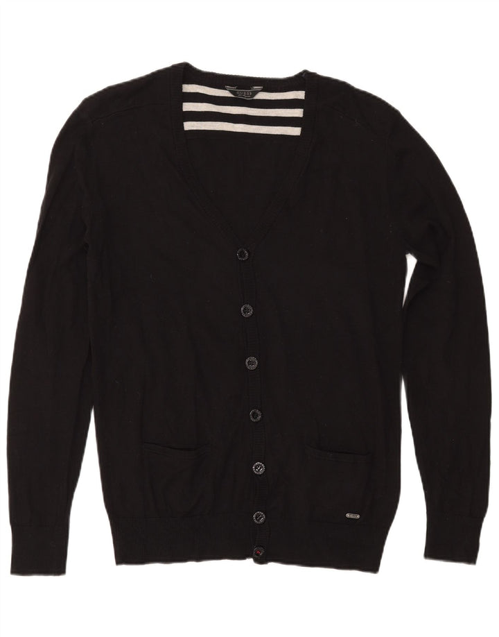 Maglione cardigan vestibilità ampia da donna Guess UK 14 cotone nero medio