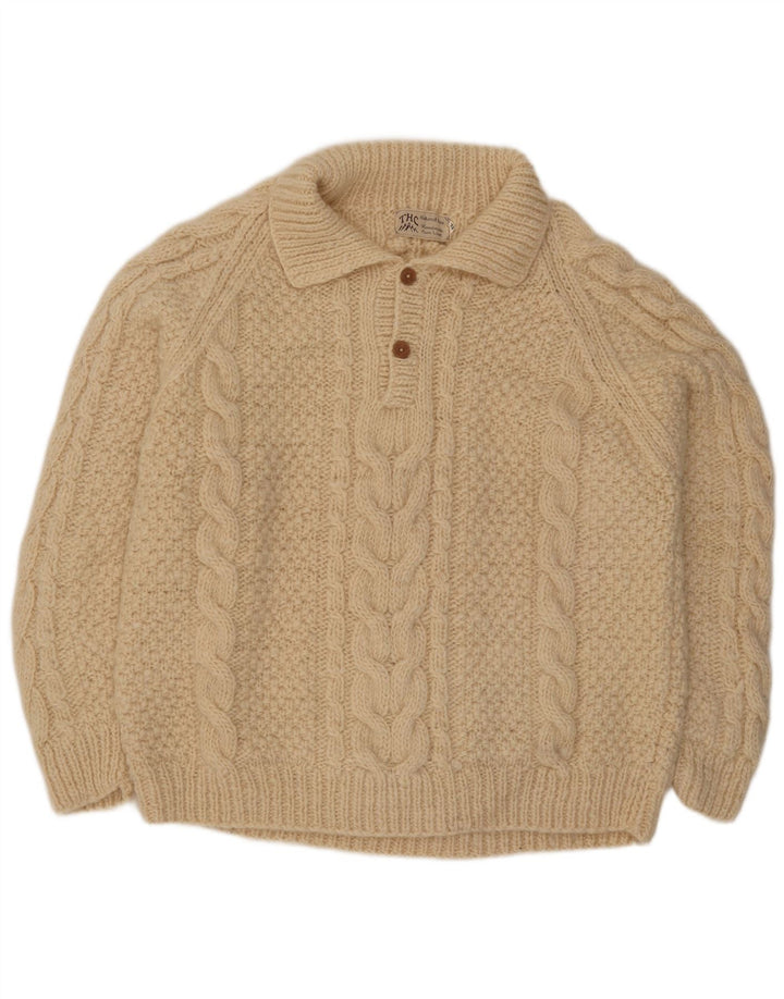 THC Maglione da uomo con collo alto XL in lana bianca