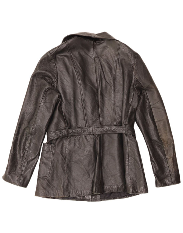 Giacca in pelle vintage da donna IT 50 XL in pelle nera