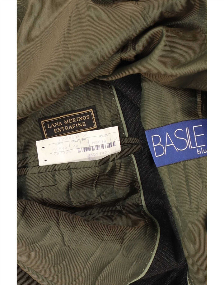 Giacca blazer da uomo a 3 bottoni Basile IT 48 lana merino nera media
