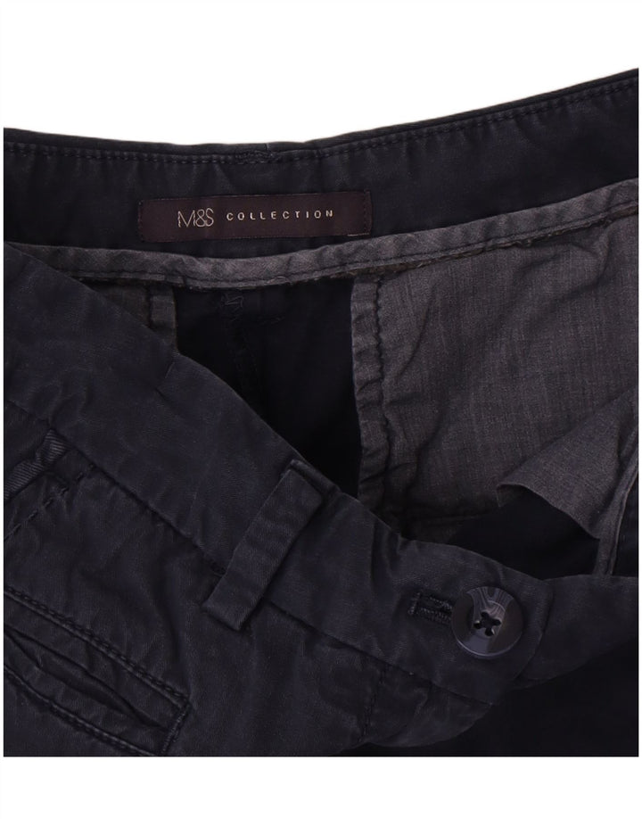 Pantaloncini chino a vita alta da donna Marks & Spencer W28 medio blu navy