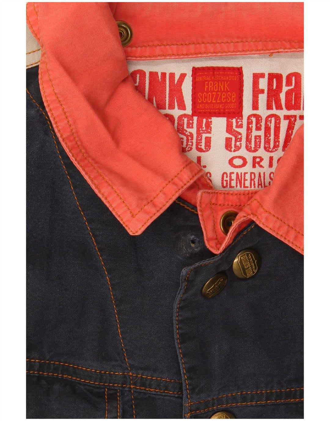 Giacca di jeans oversize da uomo Frank Scozzese UK 38 medio blu navy