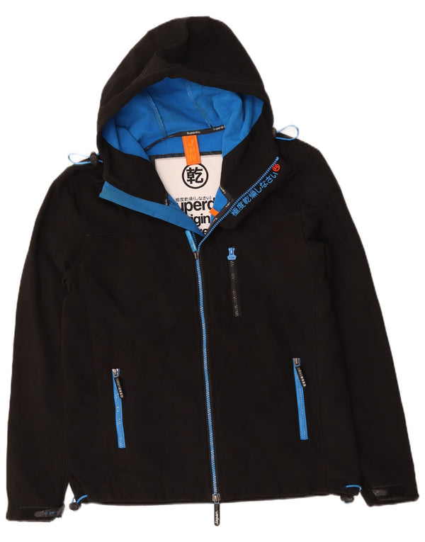 Giacca a vento con cappuccio Windtrekker da uomo Superdry UK 40 grande nera