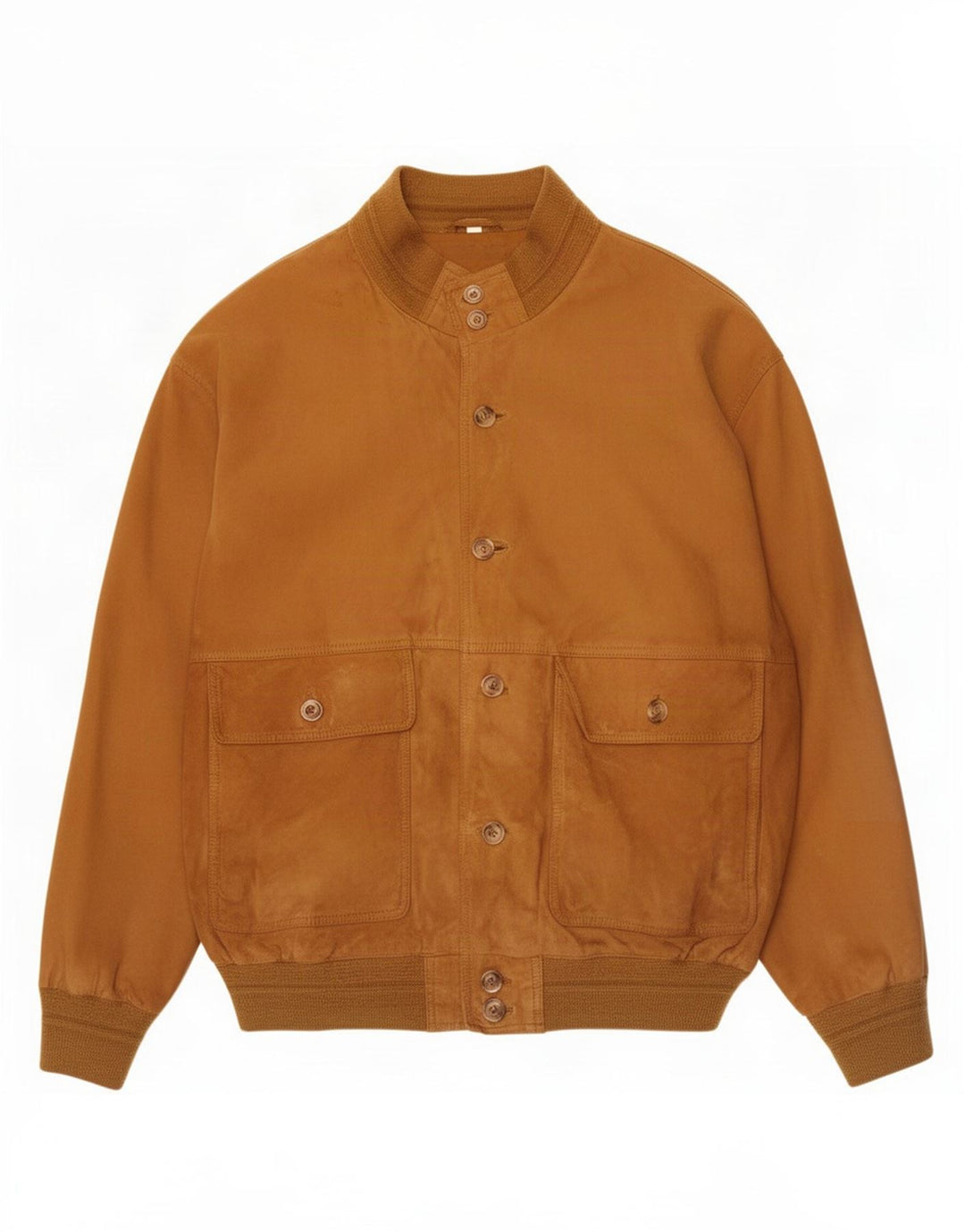 Giacca vintage in pelle scamosciata da uomo IT 50 grande marrone