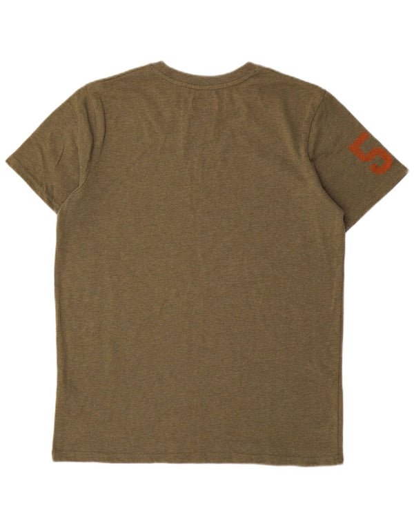 Superdry Mens Graphic T-Shirt Top Medium Khaki Cotton