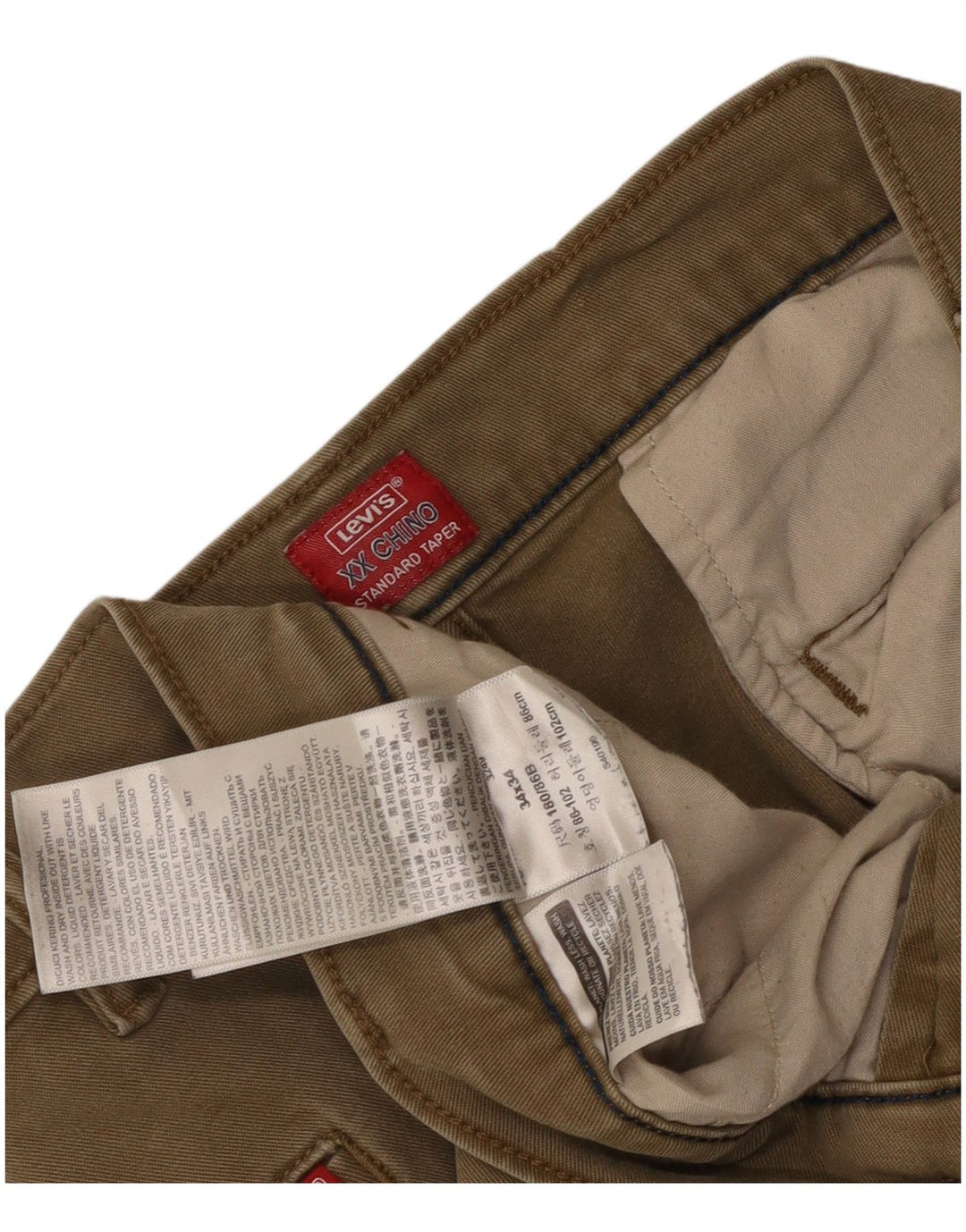 Pantaloni chino affusolati standard da uomo LEVI'S W34 L31 in cotone beige