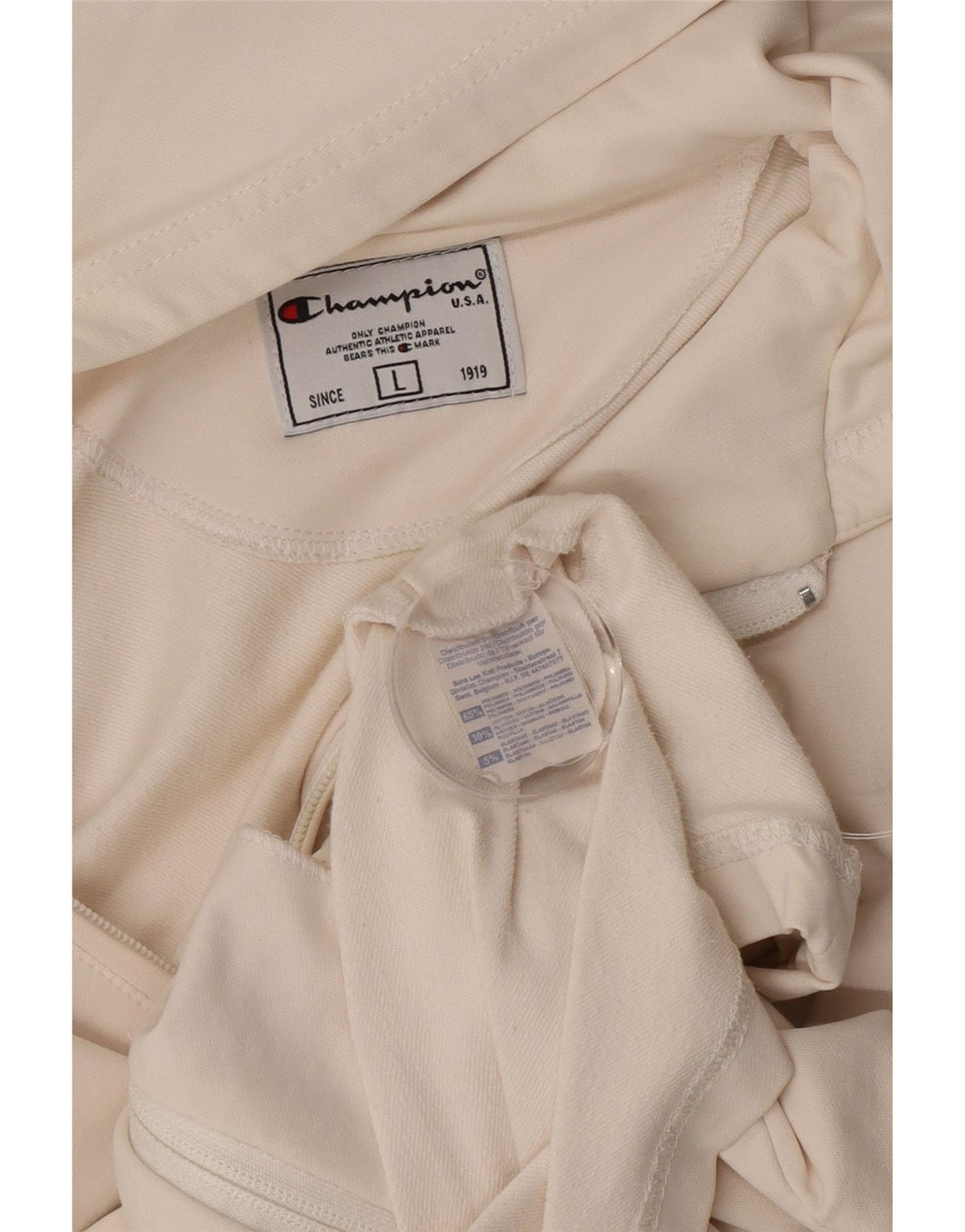 Maglione con cappuccio e zip da donna Champion UK 14 Large Bianco in poliammide