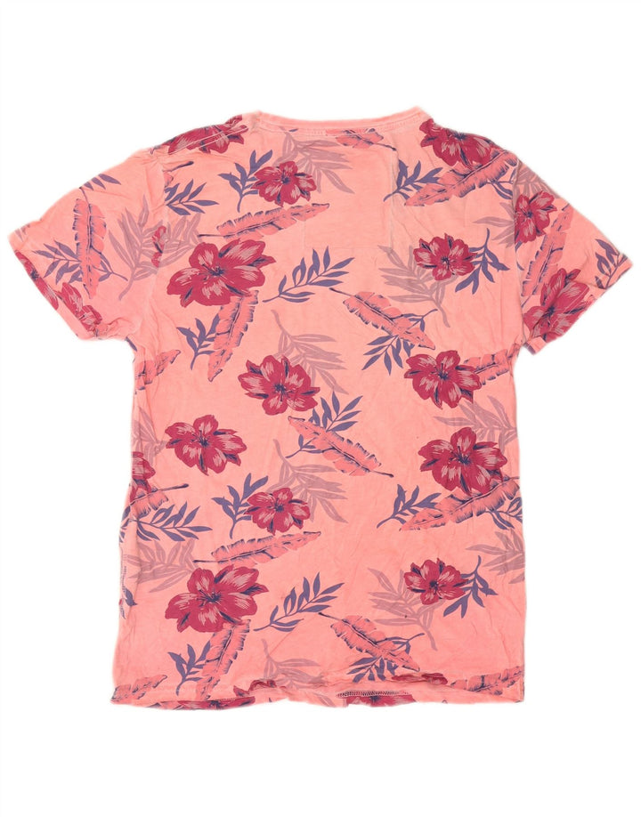 T-shirt grafica da uomo Superdry Top in cotone floreale rosa medio