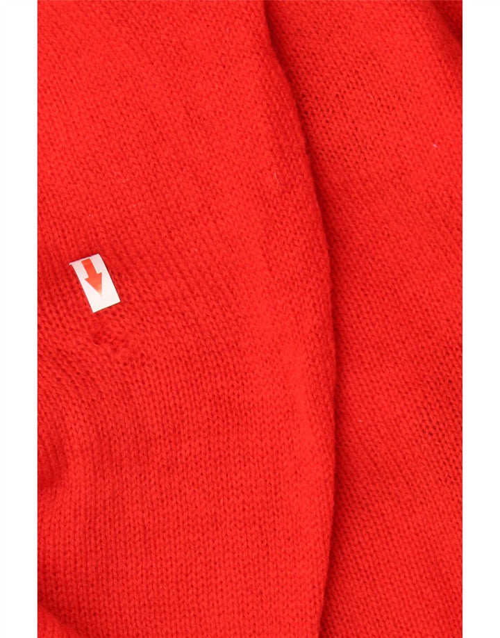 Maglione maglione girocollo da uomo vintage grande rosso a rombi/diamante