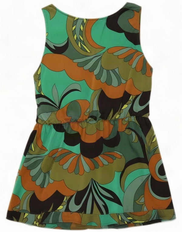 Max & Co. Camicetta senza maniche da donna Top UK 10 Small Green Paisley Silk