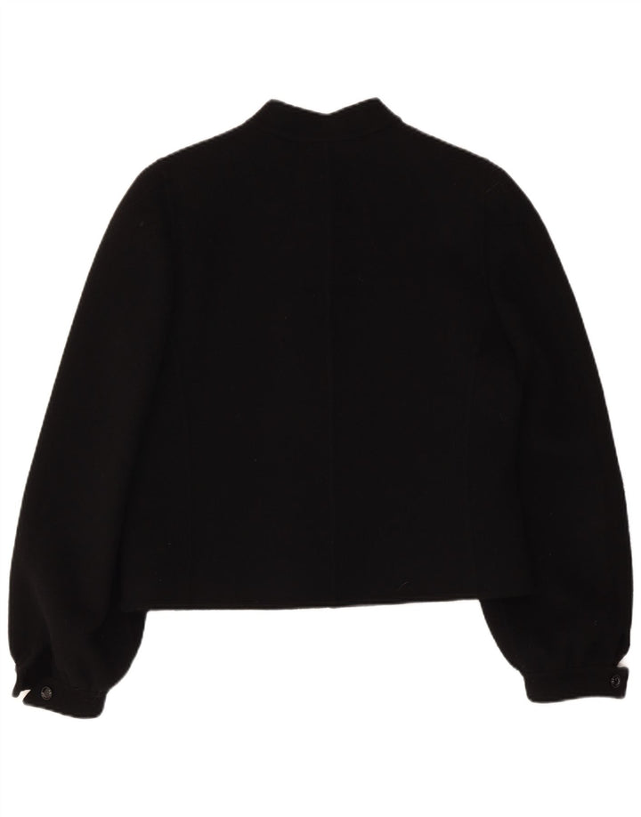 Giubbotto bomber vintage da donna IT 46 grande in lana nera