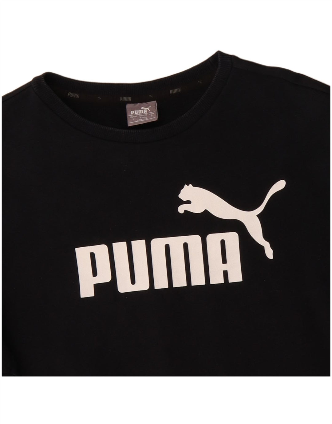 Felpa grafica da uomo Puma Maglione grande in cotone nero