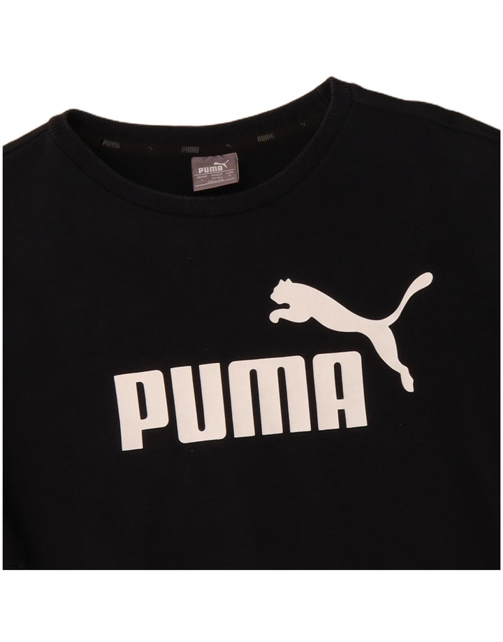 Felpa grafica da uomo Puma Maglione grande in cotone nero