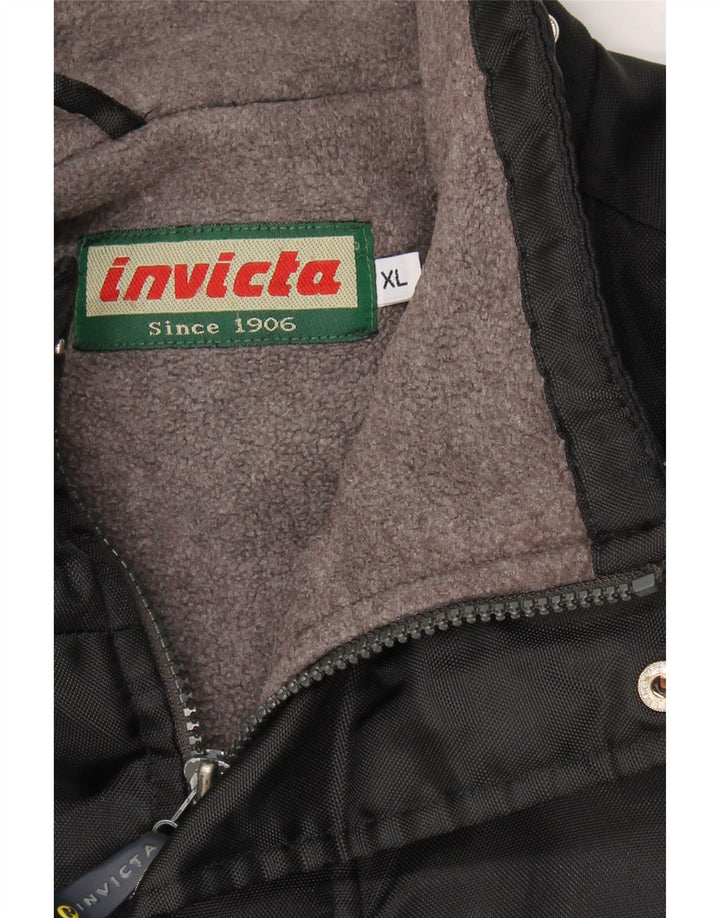 INVICTA Mens Windbreaker Jacket UK 42 XL Black Polyamide Vintage Invicta and Second-Hand Invicta from Messina Hembry 