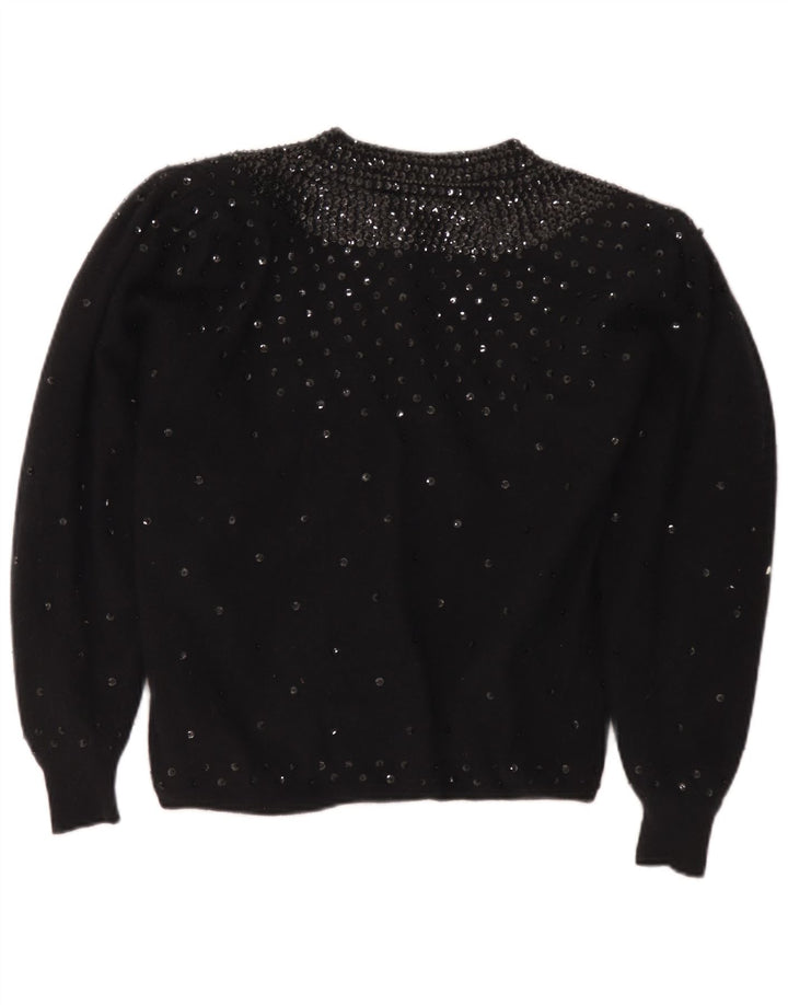 Maglione Cardigan Donna Silvy IT 44 Medio Nero Lana d'Agnello