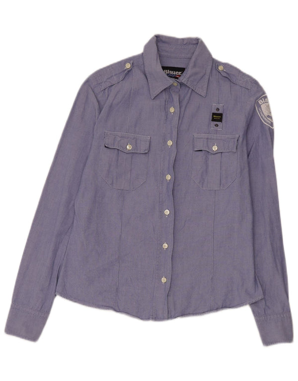 Camicia militare grafica da donna Blauer UK 16 grande blu