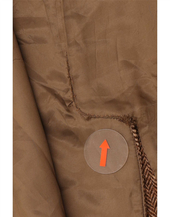Soprabito vintage da uomo UK 38 a spina di pesce marrone medio