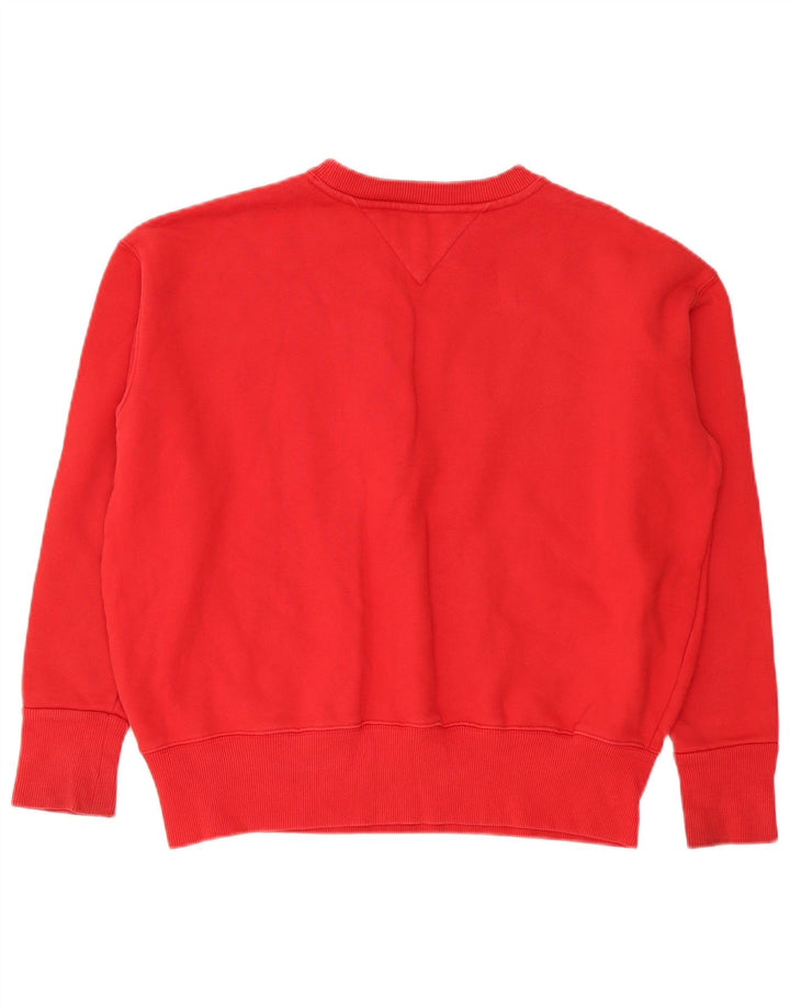 Felpa oversize con grafica da donna Tommy Hilfiger Maglione UK 14 Medio Rosso