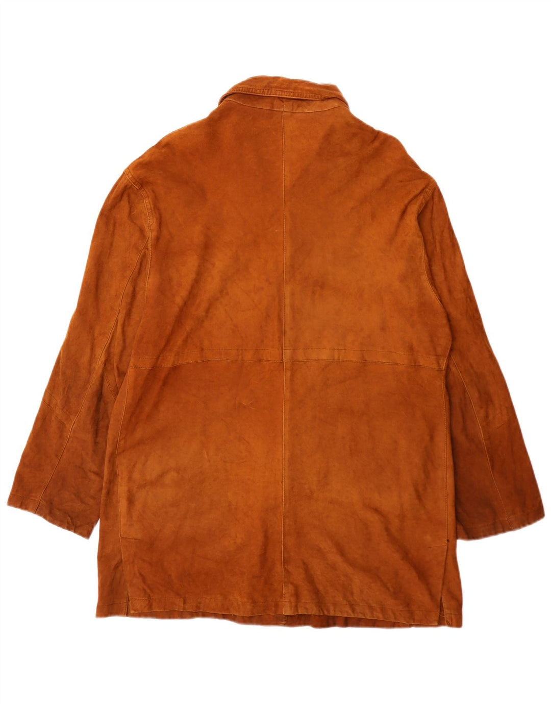 Soprabito vintage da donna in pelle scamosciata UK 12 Marrone medio