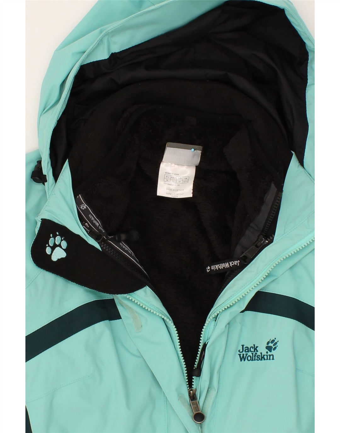 Giacca a vento con cappuccio da donna JACK WOLFSKIN UK 12/14 Verde medio