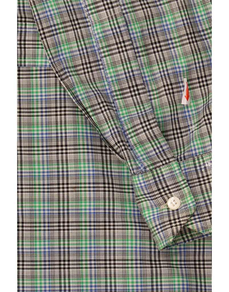 AUSTIN REED Mens Shirt Size 38/15 Medium Green Check Cotton Vintage Austin Reed and Second-Hand Austin Reed from Messina Hembry 