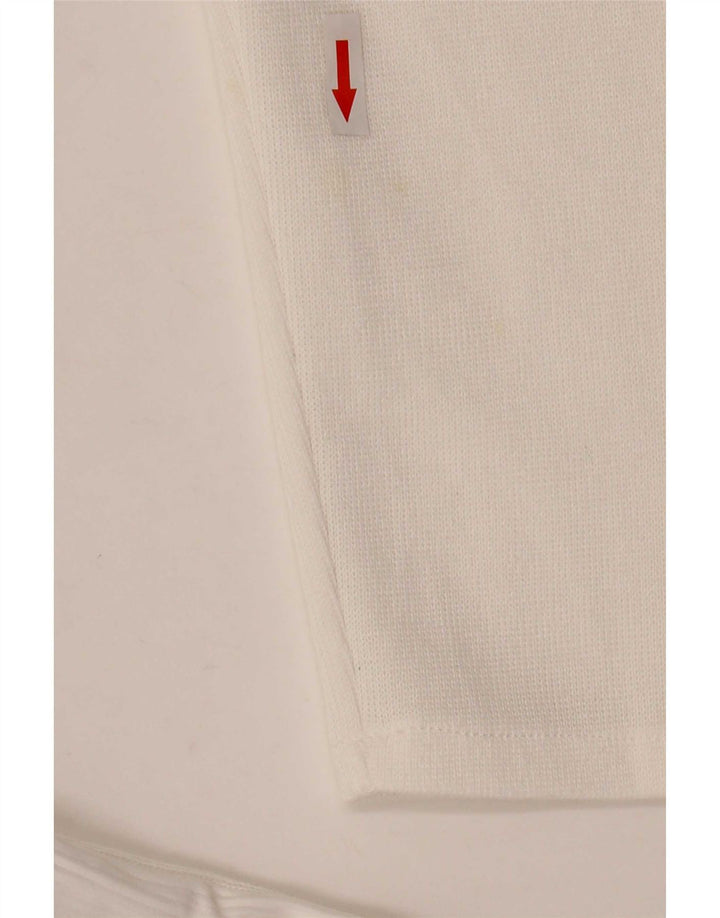 Abito a trapezio a maniche lunghe da donna Zara UK 14 Poliestere bianco medio