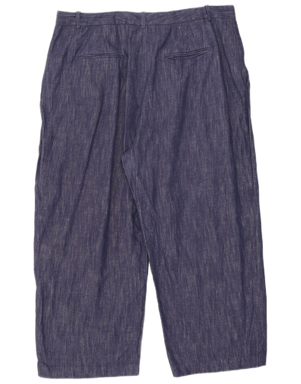Pantaloni corti da donna Marks & Spencer UK 22 3XL W41 L25 Blu navy