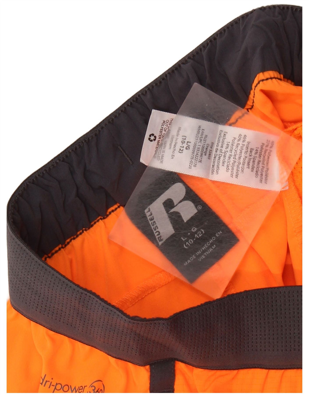 Pantaloncini sportivi Dri-Power da ragazzo RUSSELL ATHLETIC 10-11 anni Large Orange