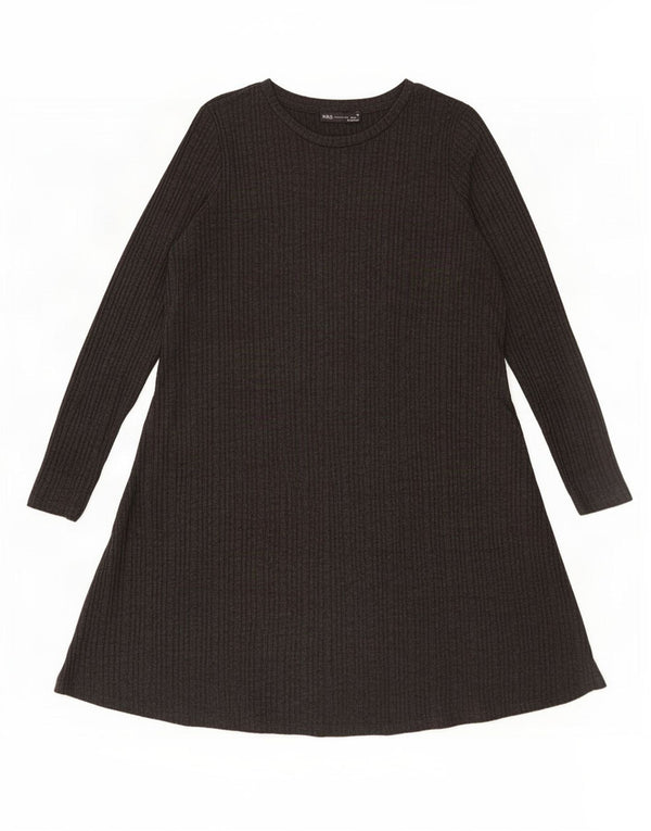 Abito maglione a maniche lunghe da donna Marks & Spencer UK 16 Grande poliestere grigio