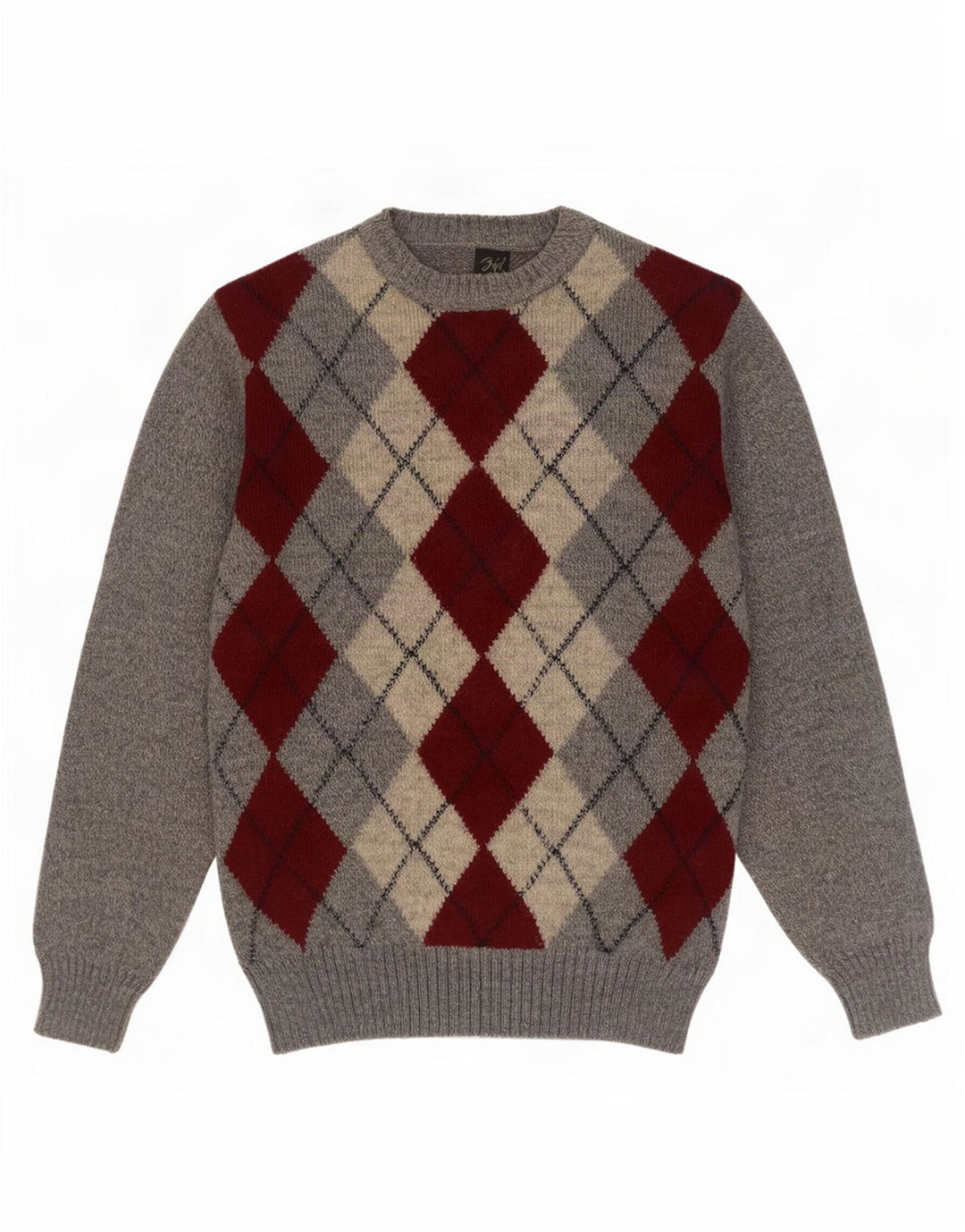 Maglione girocollo da uomo Rodes IT 48 Grigio medio a rombi/diamante