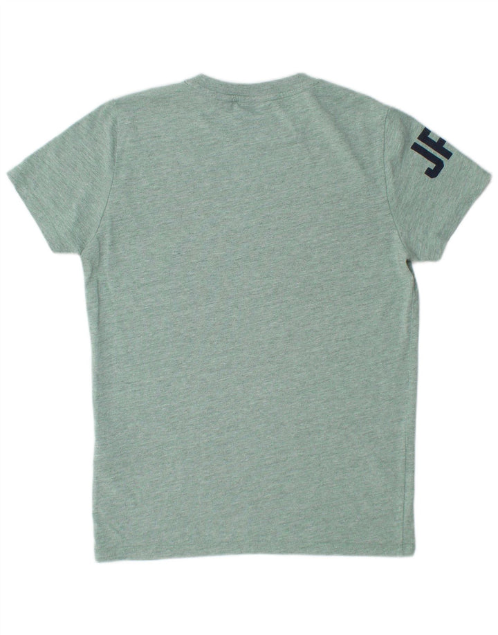 T-shirt grafica da uomo Yokohama SUPERDRY in cotone screziato verde medio