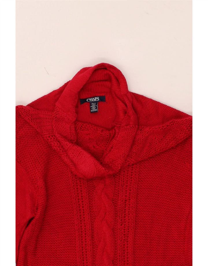 CHAPS Womens Turtle Neck Jumper Sweater UK 12 Medium Red Cotton Vintage Chaps and Second-Hand Chaps from Messina Hembry 