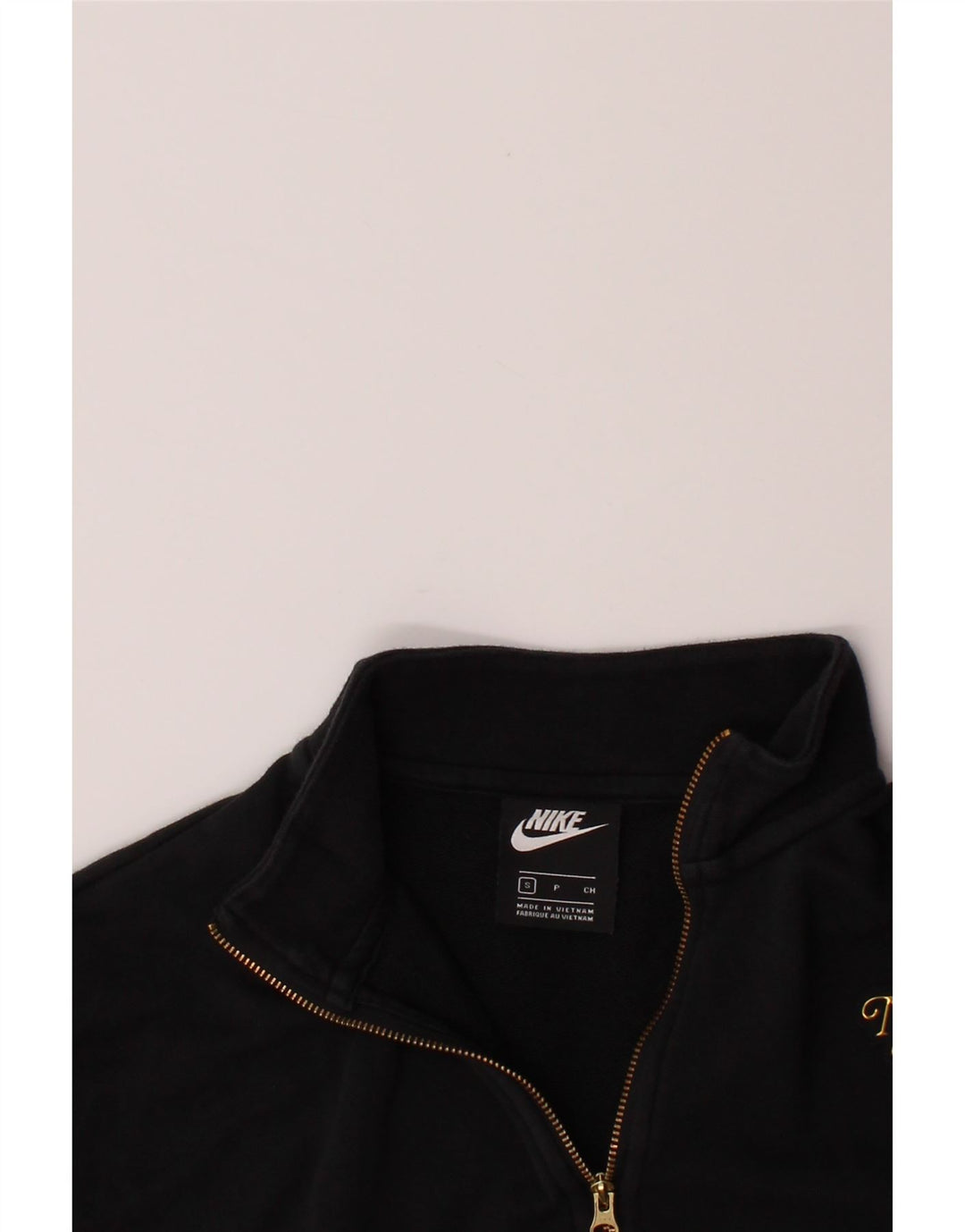 NIKE Womens Oversized Crop Sweatshirt Jumper UK 10 Small Black Cotton Vintage Nike and Second-Hand Nike from Messina Hembry 