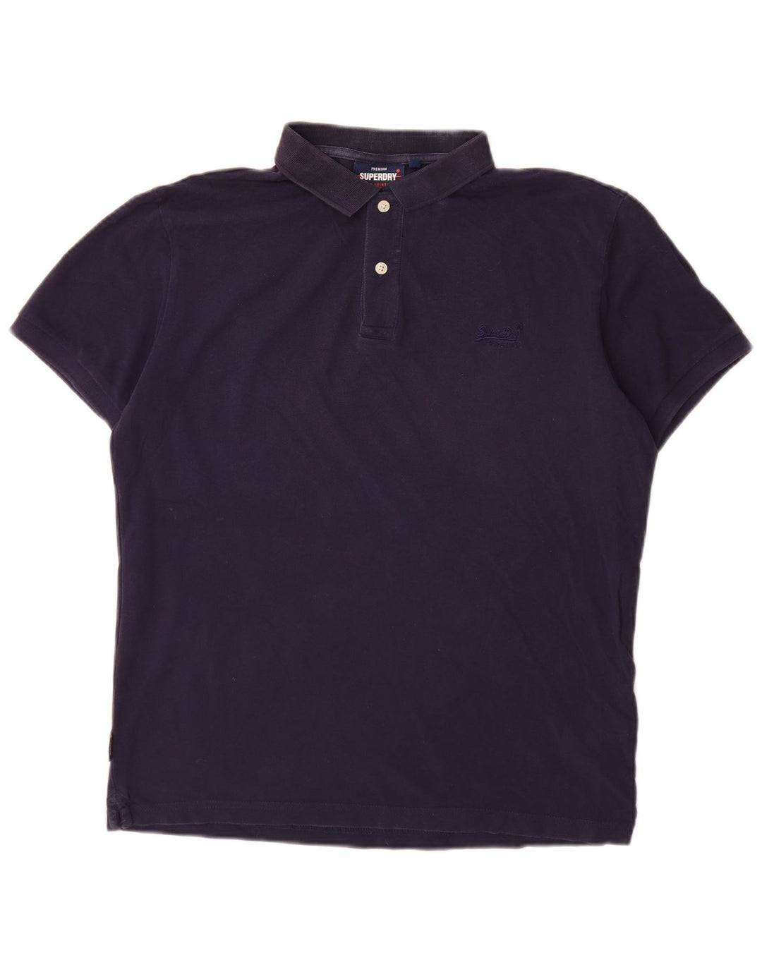 Polo da uomo SUPERDRY grande in cotone blu navy