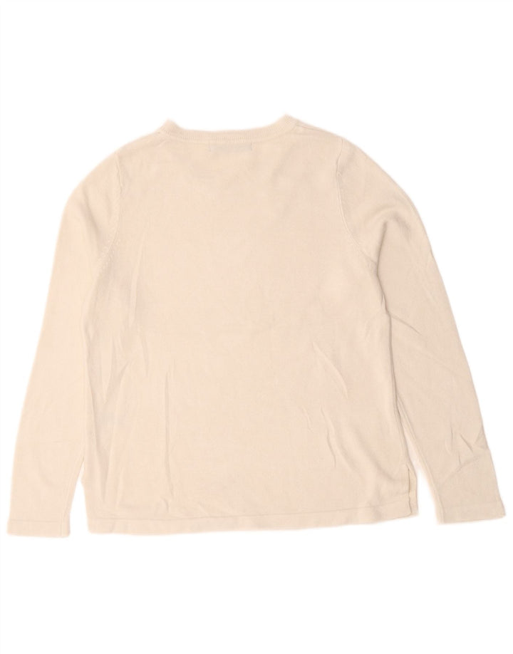 Maglione maglione girocollo da donna Marks & Spencer UK 12 Acrilico bianco medio