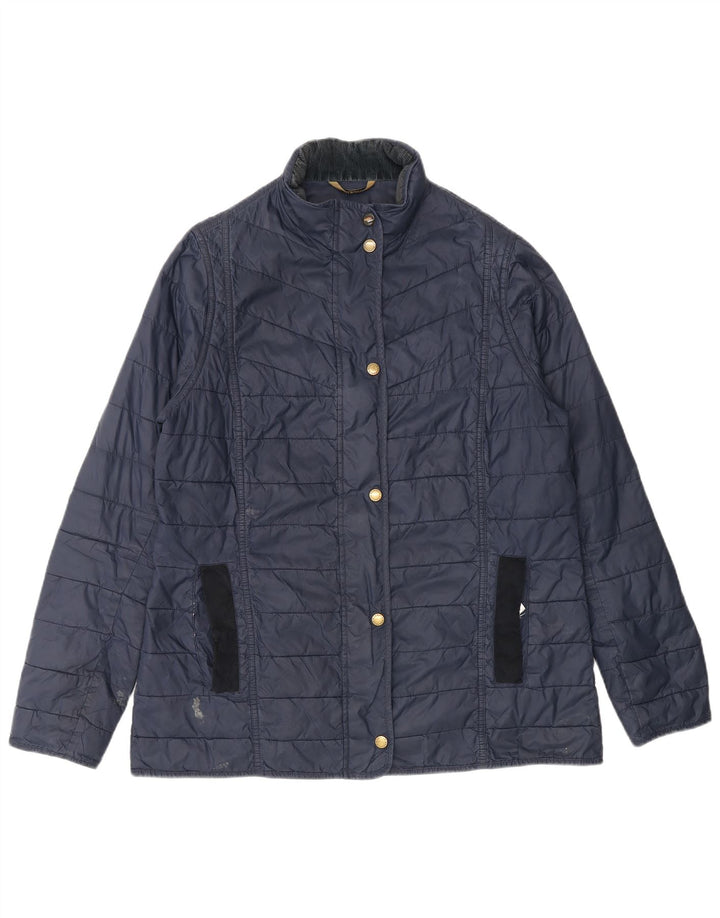 Giacca imbottita da donna Barbour UK 16 Large Blu Navy Colourblock in poliammide