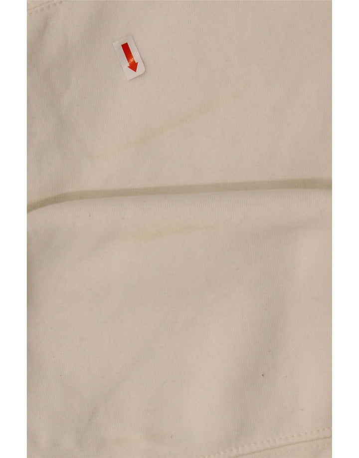 Felpa corta oversize da donna Zara UK 14 poliestere bianco medio