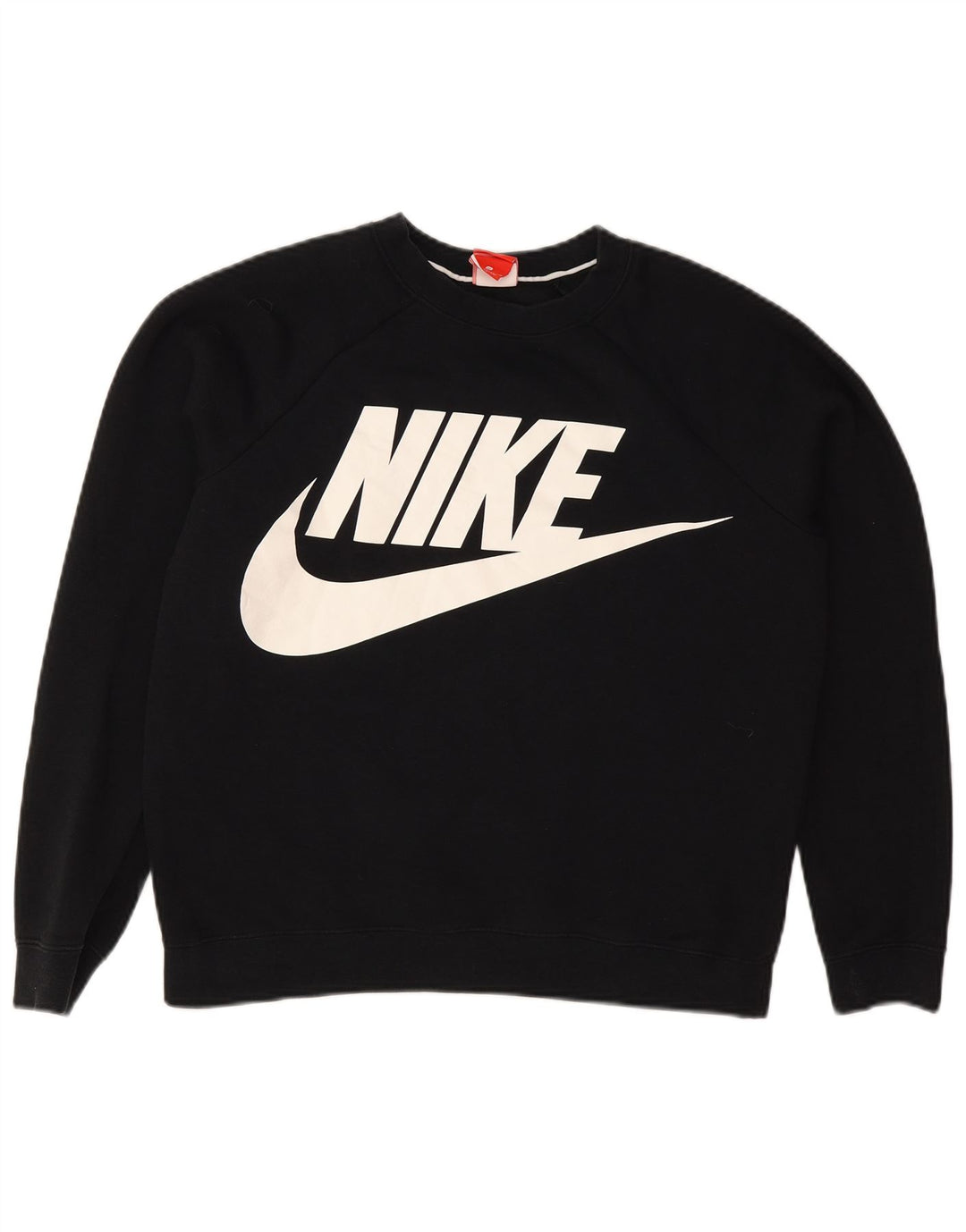 Felpa con grafica Nike da donna, maglione UK 14, cotone nero medio