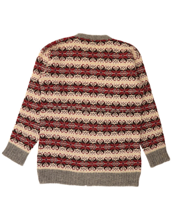 Maglione vintage da uomo girocollo girocollo medio multicolore classico