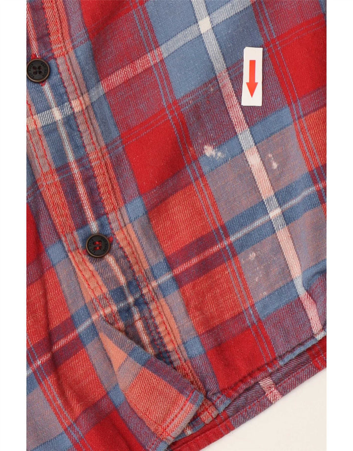 Camicia in flanella da uomo Fat Face XL in cotone a quadri rossi