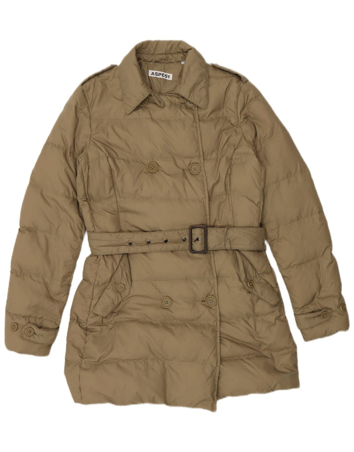 Cappotto imbottito doppiopetto militare da donna Aspesi UK 10 piccolo Beige