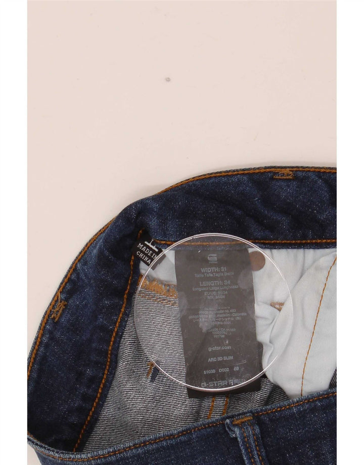 Pantaloncini di jeans Arc da uomo G-Star W31 cotone blu navy medio