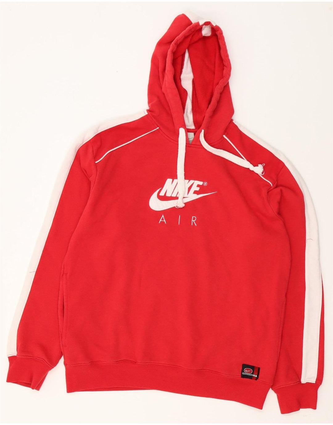 Felpa con cappuccio grafica Nike da uomo in cotone color block rosso medio