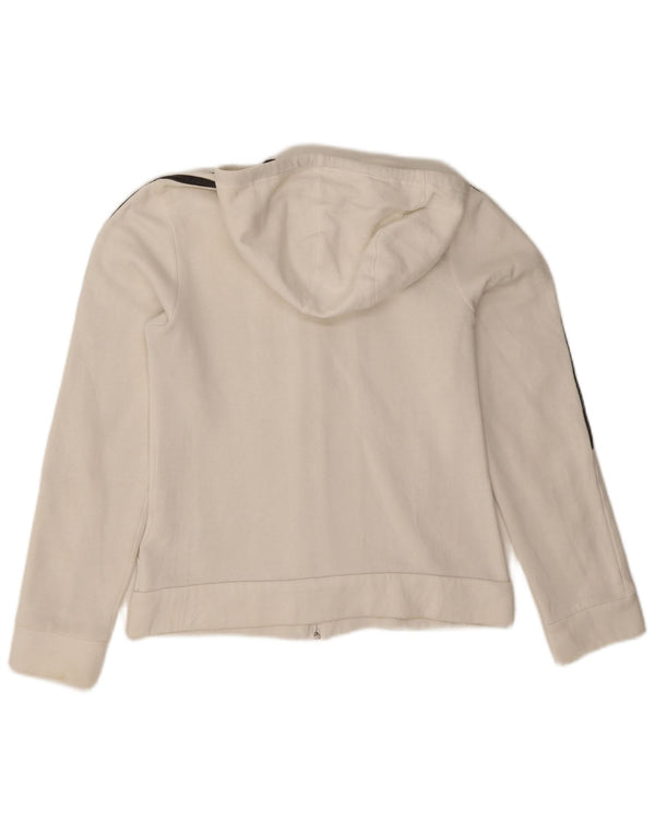 Maglione con cappuccio e zip da donna Adidas UK 10 piccolo cotone bianco
