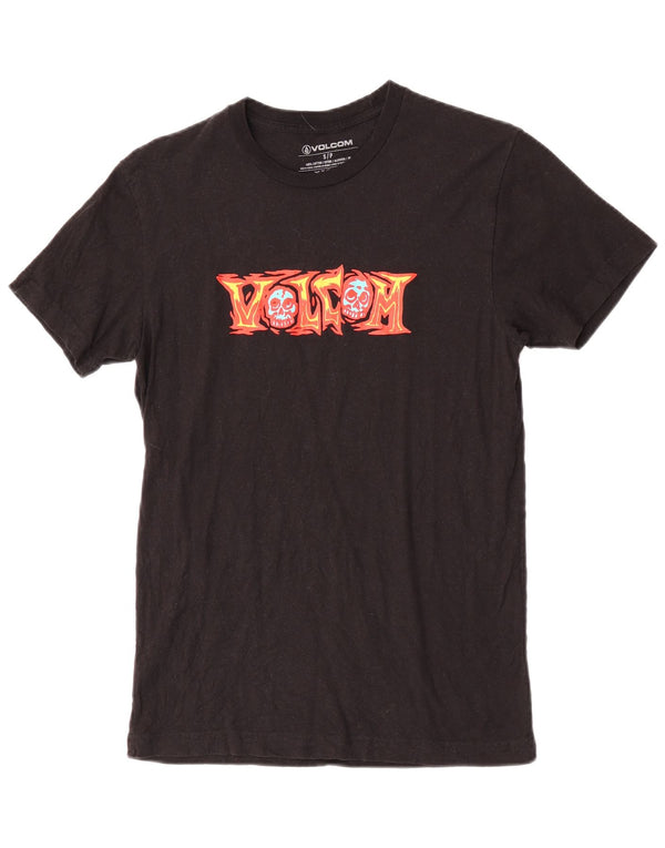 T-shirt grafica da uomo Volcom Top piccola in cotone nero