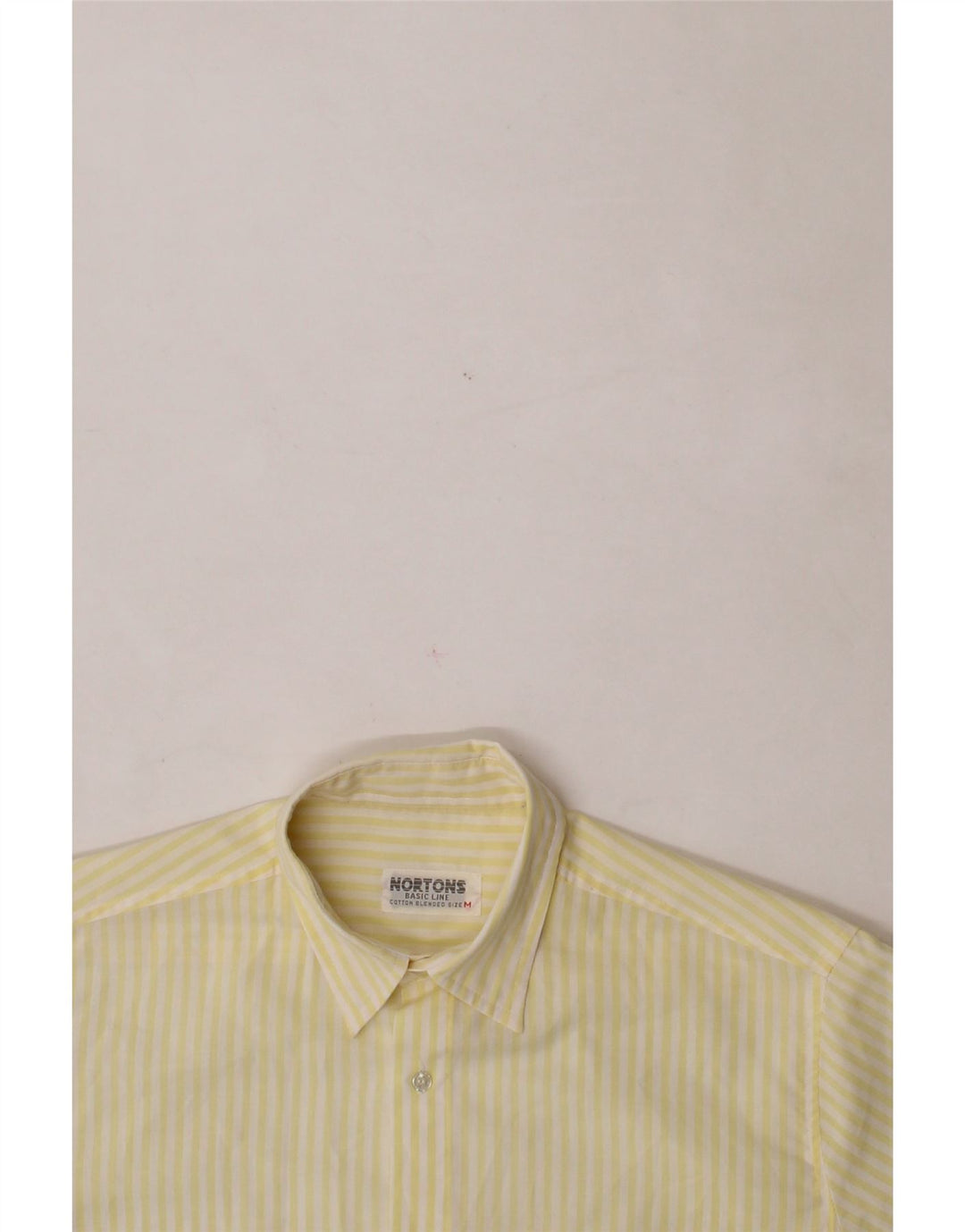 NORTONS Mens Short Sleeve Shirt Medium Yellow Striped Cotton Vintage Nortons and Second-Hand Nortons from Messina Hembry 
